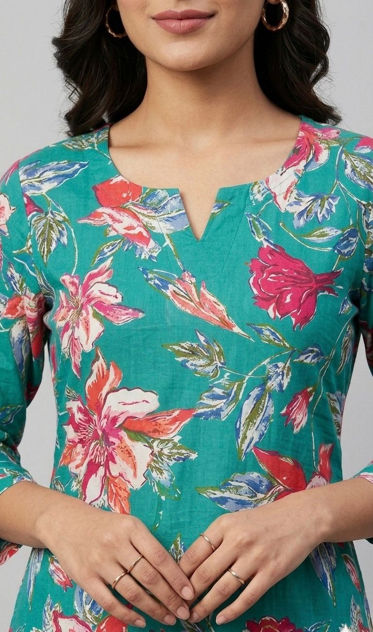 Kuraj Tunic Pant Co-ords Set - Floral Print