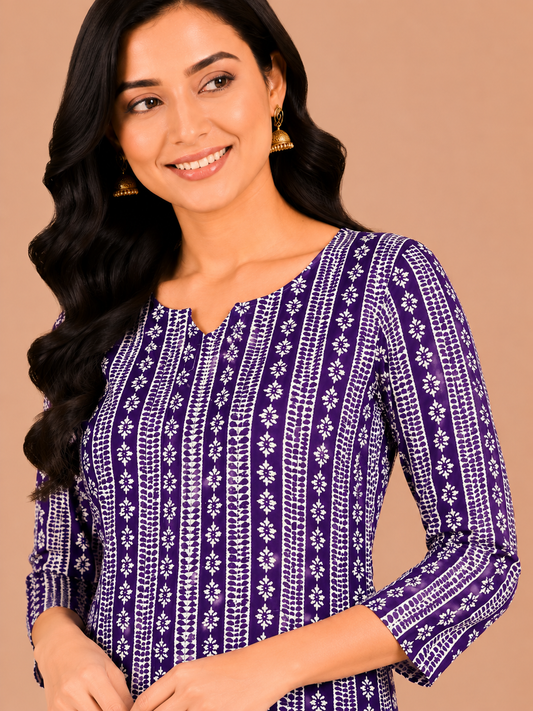 Kuraj Tunic Palazzos Co-ords Set - Ethnic Print