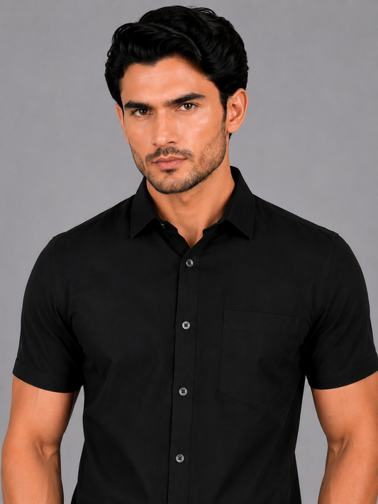Kuraj Men Regular Fit Solid Spread Collar Casual Shirt