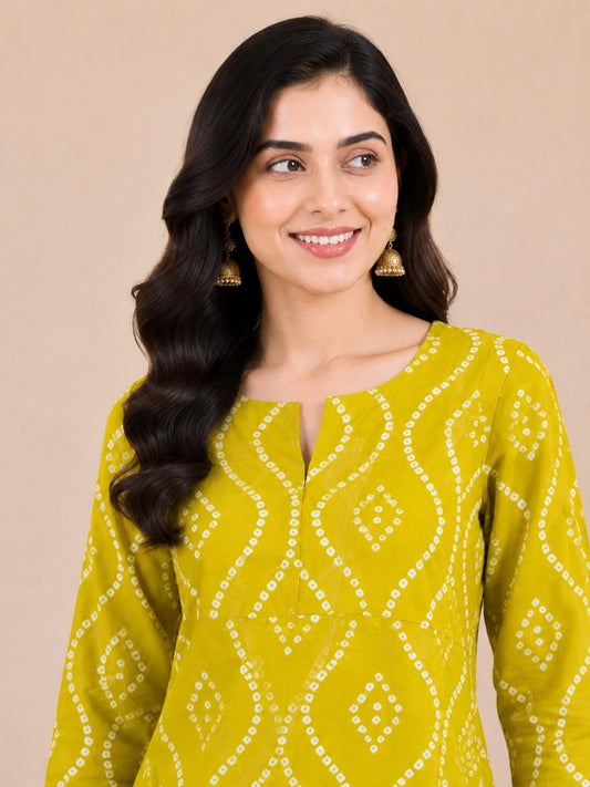 Kuraj Tunic Palazzos Co-ords Set - Geometric Printed