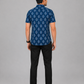 KURAJ Men's Navy Blue Printed Half Sleeve Cotton Casual Shirt | Regular Fit Button-Down Shirt