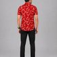 KURAJ Men's Red Floral Printed Slim Fit Casual Shirt | Half Sleeve Cotton Blend Shirt