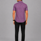 KURAJ Men's Purple Geometric Printed Regular Fit Half Sleeve Cotton Blend Casual Shirt