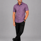 KURAJ Men's Purple Geometric Printed Regular Fit Half Sleeve Cotton Blend Casual Shirt
