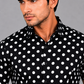 KURAJ Men's Black Polka Dot Printed Regular Fit Half Sleeve Casual Shirt