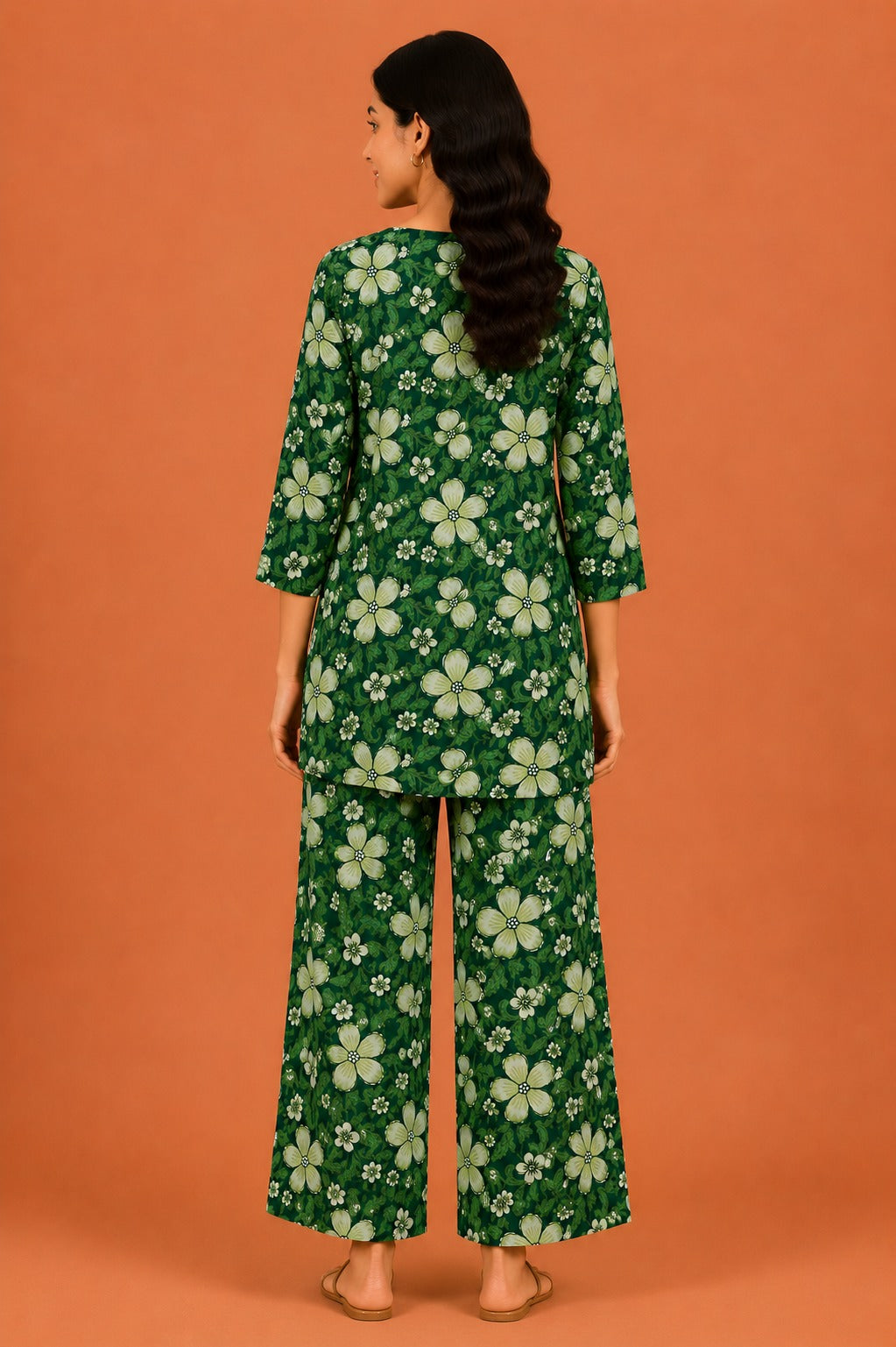 Kuraj Tunic Palazzos Co-ords Set - Graceful Floral Print