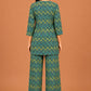 Kuraj Tunic Palazzos Co-ords Set - Vibrant Zigzag Geometric Print