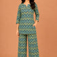 Kuraj Tunic Palazzos Co-ords Set - Vibrant Zigzag Geometric Print