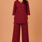 Kuraj Tunic Palazzos Co-ords Set - Herringbone-Inspired Print