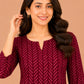 Kuraj Tunic Palazzos Co-ords Set - Herringbone-Inspired Print