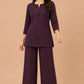 Kuraj Top Palazzos Co-ords Set - Rich Maroon