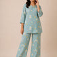 Kuraj Tunic Pant Co-ords Set - Soft Floral Daisy Print