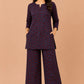 Kuraj Top Palazzos Co-ords Set - Rich Maroon