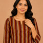Kuraj Tunic Palazzos Co-ords Set - Vertical Zigzag Print