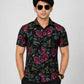 KURAJ Men's Black Floral Print Half Sleeve Cotton Casual Shirt