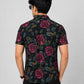 KURAJ Men's Black Floral Print Half Sleeve Cotton Casual Shirt