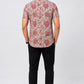 Men's Beige & Dusty Rose Floral Printed Premium Cotton Half Sleeve Casual Shirt