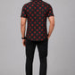 Men's Black & Red Floral Printed Premium Cotton Half Sleeve Casual Shirt