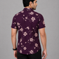 KURAJ Men's Wine Floral Printed Regular Fit Half Sleeve Casual Shirt