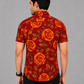 KURAJ Men's Maroon Rose Floral Printed Regular Fit Half Sleeve Casual Shirt