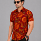 KURAJ Men's Maroon Rose Floral Printed Regular Fit Half Sleeve Casual Shirt