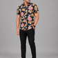 KURAJ Men's Navy Blue Floral Printed Regular Fit Half Sleeve Casual Shirt