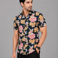 KURAJ Men's Navy Blue Floral Printed Regular Fit Half Sleeve Casual Shirt