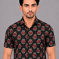 KURAJ Men's Black Floral Printed Regular Fit Half Sleeve Casual Shirt