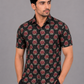 KURAJ Men's Black Floral Printed Regular Fit Half Sleeve Casual Shirt