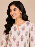 Kuraj Tunic Palazzos Co-ords Set - Beige Printed