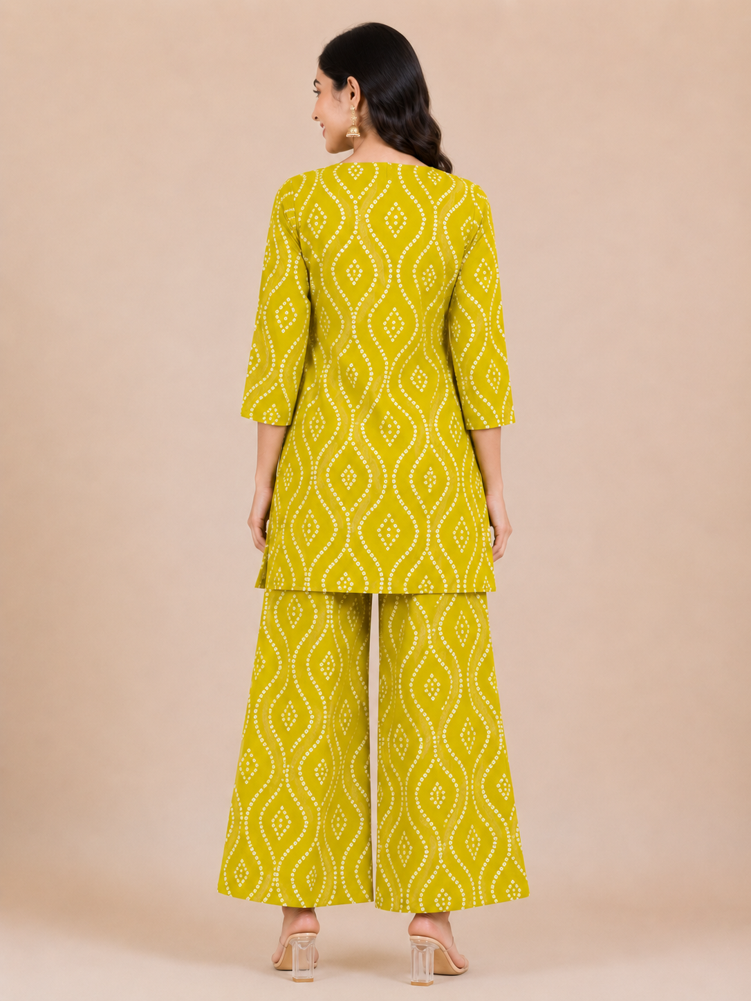 Kuraj Tunic Palazzos Co-ords Set - Geometric Printed