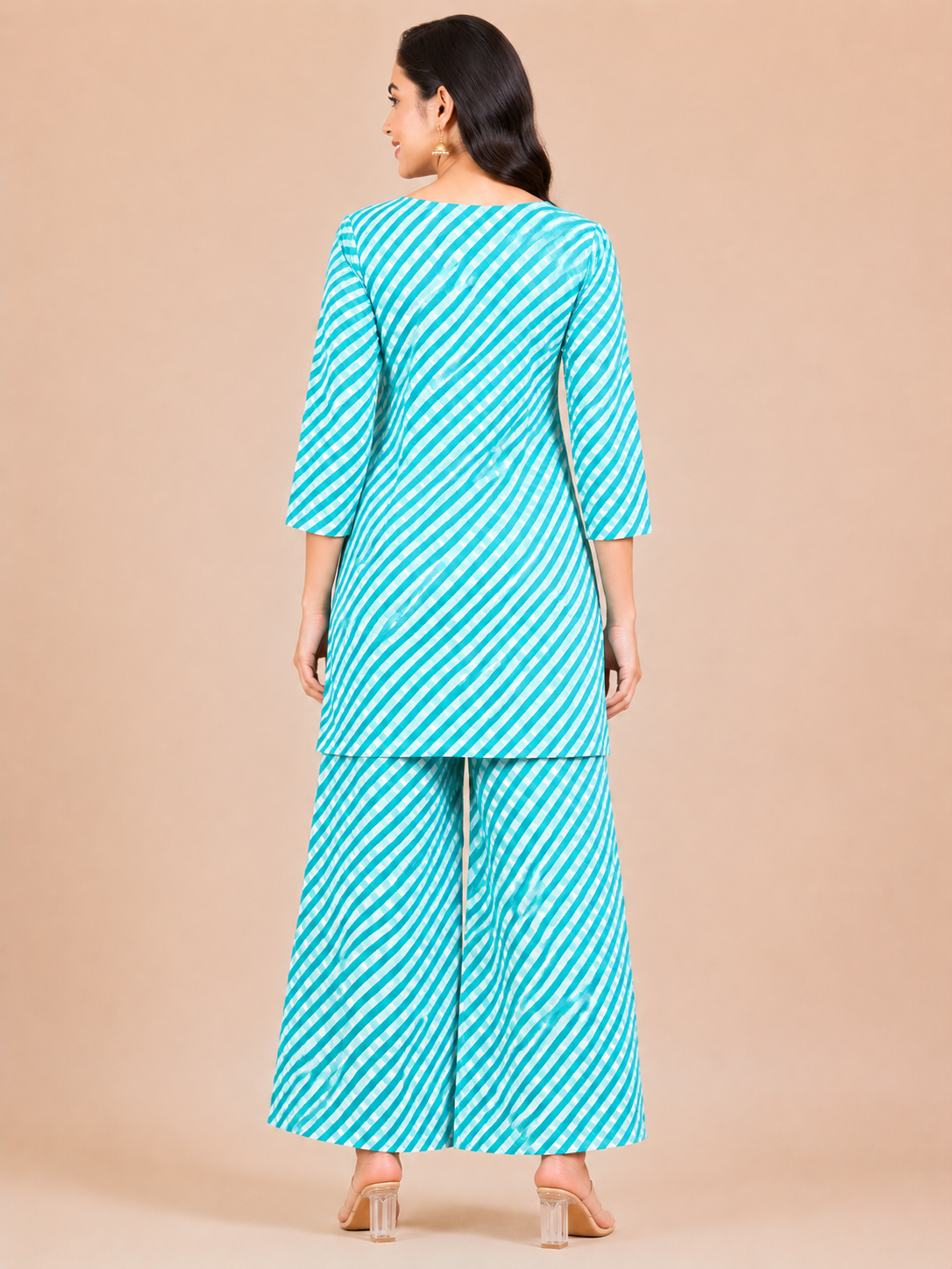 Kuraj Tunic Palazzos Co-ords Set - Checked Print