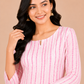 Kuraj Kurta & Straight Pants Co-ords Set - Blush Pink Print