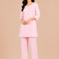 Kuraj Kurta & Straight Pants Co-ords Set - Blush Pink Print