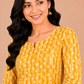 Kuraj Kurta & Straight Pants Co-ords Set - Elegant Mustard Yellow Print