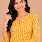 Kuraj Kurta & Straight Pants Co-ords Set - Elegant Mustard Yellow Print