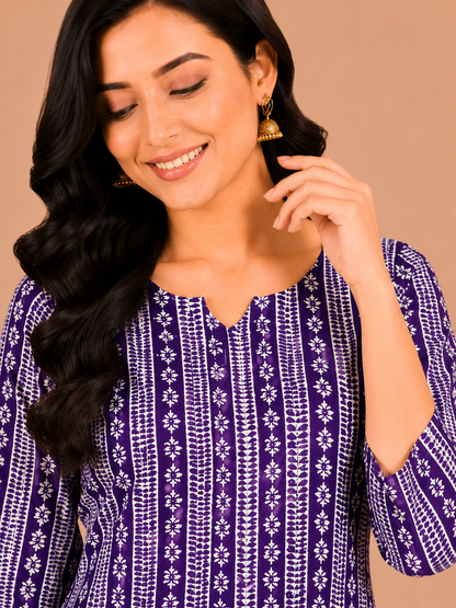 Kuraj Tunic Palazzos Co-ords Set - Ethnic Print