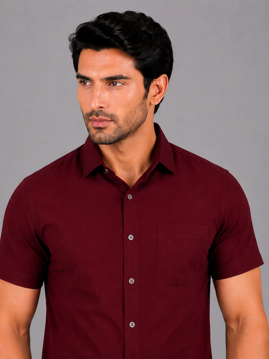 Kuraj Men Regular Fit Solid Spread Collar Casual Shirt
