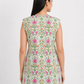 KURAJ Women's White Floral Printed Sleeveless Cotton Tunic Top