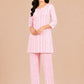 Kuraj Kurta & Straight Pants Co-ords Set - Blush Pink Print